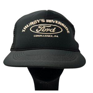 Ford Car Dealership Vintage Trucker Snapback Hat Confluence PA Thurbys Riverside